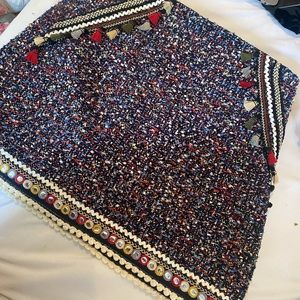 Zara Tweed Embellished Mini Skirt
